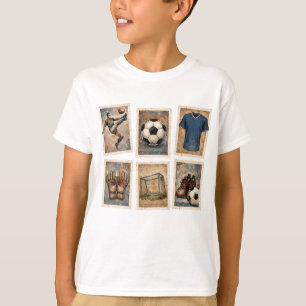 Vintage Voetbal Stamps Voetbalcollectie T-shirt