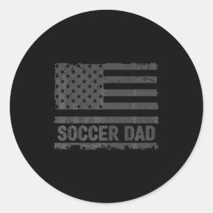 Vintage Voetbal Vader Amerika VS Vlag Patriottisch Ronde Sticker