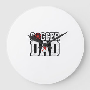 Vintage Voetbal Vader Gedistroyeerde Sport Typogra Grote Klok