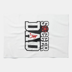 Vintage Voetbal Vader Gedistroyeerde Sport Typogra Theedoek