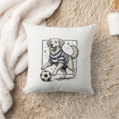 Vintage Voetbalhond Gravure Shirt Ontwerp_1 Kussen (Deken)