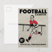 Vintage voetbalprogramma feestdagenkaart (Voorkant / Achterkant)