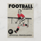 Vintage voetbalprogramma feestdagenkaart (Voorkant)