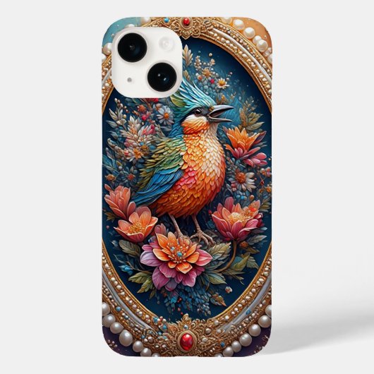 Vintage Vogel Bloem Cadeau Case-Mate iPhone Case (Achterkant)