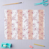 Vintage Vogel Bloesem Toile Streep (8) Tissuepapier (Craft)