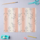 Vintage Vogel Bloesem Toile Streep (9) Tissuepapier (Craft)