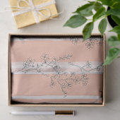 Vintage Vogel Bloesem Toile Streep (9) Tissuepapier (Geschenk)