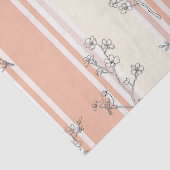 Vintage Vogel Bloesem Toile Streep (9) Tissuepapier (Detail)