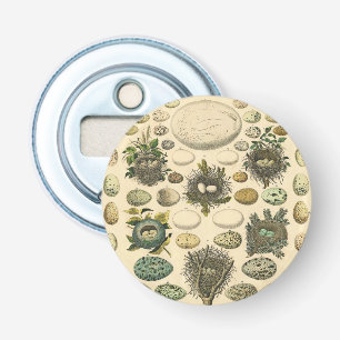 Vintage Vogel Ei Nest Kunst Schilderij Natuurlijke Button Flesopener