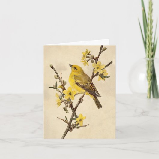 Vintage Vogel Notitiekaart (Voorkant)