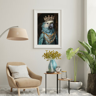 Vintage Vogel Papegaai Koningin Kroon Decoupage Tissuepapier