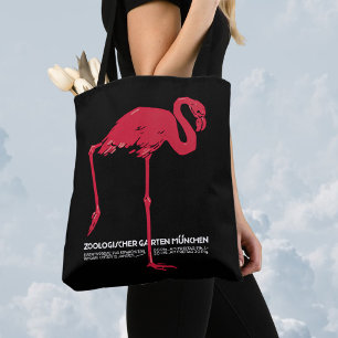 Vintage Vogel Roze Flamingo in de dierentuin van M Tote Bag