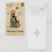 Vintage vogelbloemen Hoesje Franse Briefkaarten Visitekaartje (Voorkant / Achterkant)