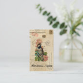 Vintage vogelbloemen Hoesje Franse Briefkaarten Visitekaartje (Staand voorkant)