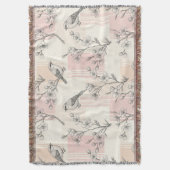 Vintage Vogelbloesem Toile Streep (2) Deken (Voorkant Verticaal)