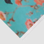 Vintage Vogelkooi Hoed Bloemendecoupage Tissuepapier (Detail)