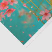 Vintage Vogelkooi Hoed Bloemendecoupage Tissuepapier (Detail)