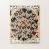 Vintage vogelkuikens en roosters legpuzzel (Verticaal)