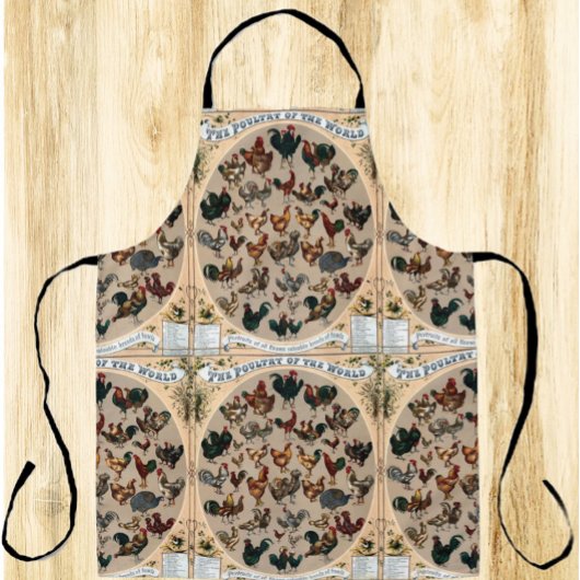 Vintage vogelkuikens en roosters schort