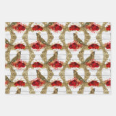 Vintage vogelpest Lijst Floral Kerstmis Inpakpapier Vel (Voorkant)