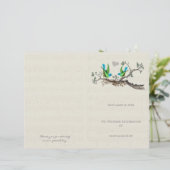 Vintage Vogels Blauw & Groen Trouwprogramma (Staand voorkant)