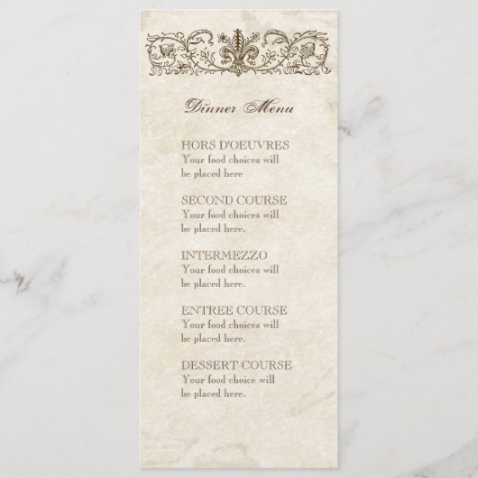 Vintage Vogels, Blue E - Menu of Trouwkaart (Voorkant)