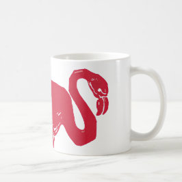 Vintage Vogels, een Roze Flamingo met Eén Been Omh Koffiemok