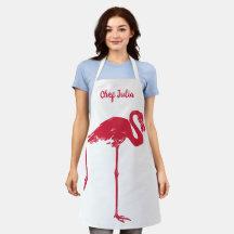Vintage vogels, een roze flamingo met één poot omh