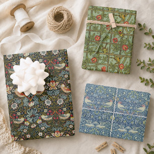 Vintage Vogels en Bloemen William Morris Patronen Inpakpapier Vel