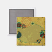 vintage vogels en bloemendesign magneet (Voorkant / Achterkant)