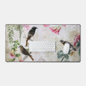 Vintage vogels en vlinderephemera ontkoppeling bureaumat (Keyboard & Muis)