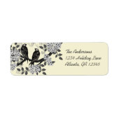 Vintage Vogels Hand Getekende Bloemen Labels (Voorkant)
