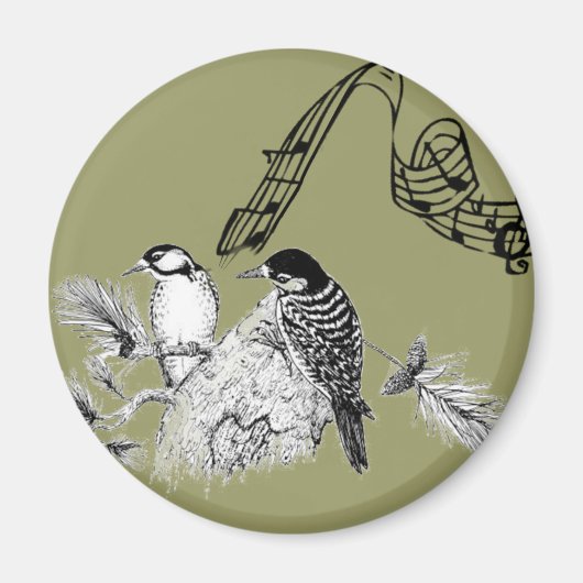 Vintage Vogels Magneet (Voorkant)