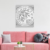 Vintage vogels met vlinders en sterren canvas afdruk (Insitu (Woonkamer))
