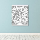 Vintage vogels met vlinders en sterren canvas afdruk (Insitu (Houten vloer))