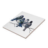 Vintage vogels op een tak tegeltje (Zijkant)