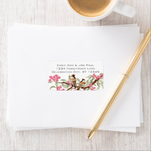 Vintage Vogels Roze Kersenbloesem RSVP Etiket