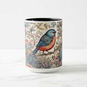 Vintage vogels Scandinavisch stofontwerp Mok