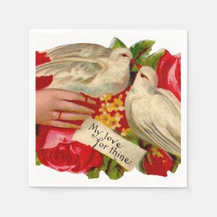 Vintage Vogels Victoriaanse Liefde Duif Klassieke  Servet
