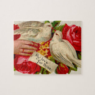 Vintage Vogels Victoriaanse Liefdesduif Klassieke  Legpuzzel