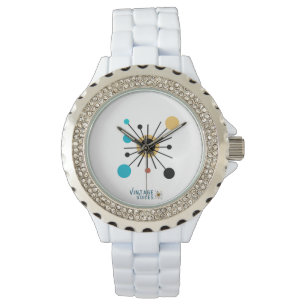 Vintage Voices Watch Rhinestone Black Enamel Horloge