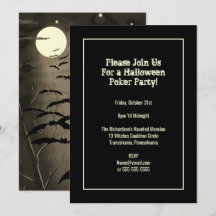 Vintage Volle Maan met Vleermuizen Halloween Feest
