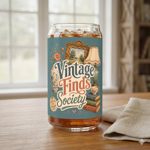 Vintage vondsten Cottagecore schatten Blauw Blikvorm Glas