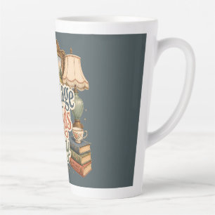 Vintage vondsten Cottagecore schatten Blauw  Latte Mok