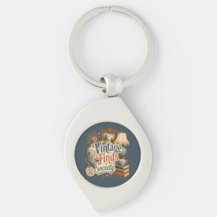 Vintage vondsten Cottagecore schatten Blauw Sleutelhanger