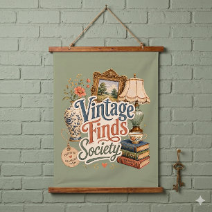 Vintage vondsten Cottagecore schatten Groen Hangend Wandkleed