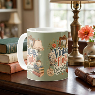 Vintage vondsten Cottagecore schatten Groen Koffiemok