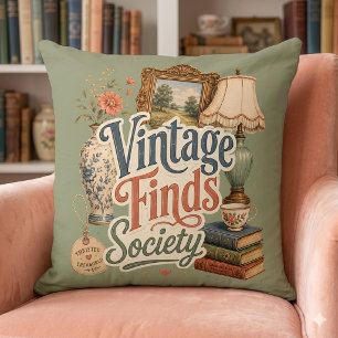 Vintage vondsten Cottagecore schatten Groen Kussen
