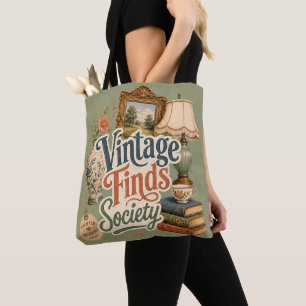 Vintage vondsten Cottagecore schatten Groen Tote Bag