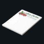 Vintage voor groene penseel met kerstboom notitieblok<br><div class="desc">Groene Waterverf  rood voetje met kerstboom voor penseel met  roodbruine  - Merry kerstnotitiepad</div>